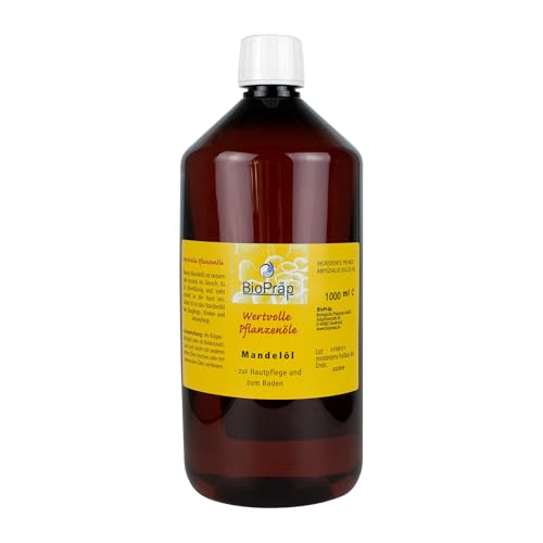 Olio di mandorle per la cura del corpo e come additivo da bagno, 1000 ml