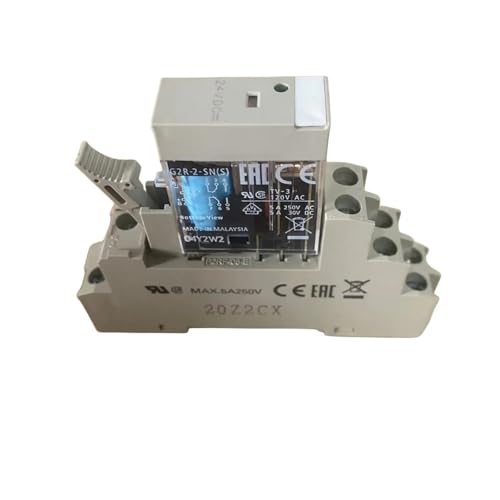 Relé 24VDC G2R-2-SND(S) con base P2RF-08-E de 8 pines para carril DIN 2