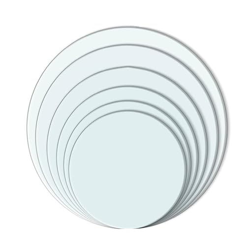 Vidrio templado redondo de 40,6 cm resistente al calor con borde biselado elegante 2