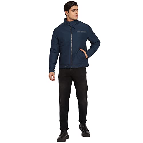 Image of Red Chief Men Teal Full Sleeve Solid Regular Fit Polyester Standard Length Casual Jacket