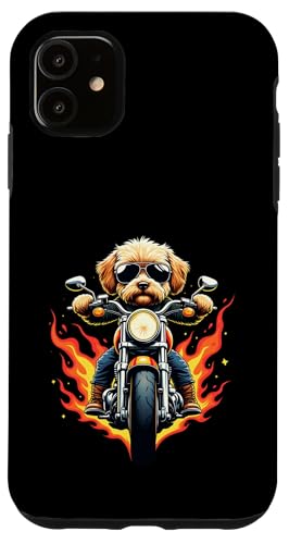 おかしなCavapoo Dog Riding a Motorcycle Design Cavapoo Lovers スマホケース iPhone 11 用