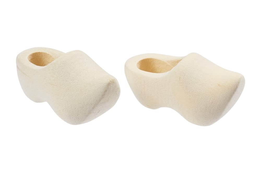 Hobbyfun Miniature Wooden Shoes, Approx. 3 cm, Pack of 2