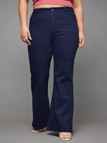 Image of Miss Chase A+ Women's Bootcut High Rise Regular Length Stretchable Denim Jeans