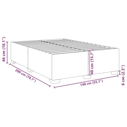 vidaXL Bettgestell, Bettrahmen mit Lattenrost, Polsterbett Bett für Schlafzimmer, Doppelbett Schlafzimmerbett, Cappuccino-Braun 140x200cm Kunstleder