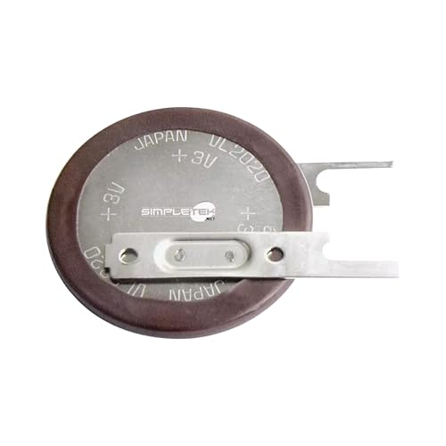 Batterie VL2020 rechargeable 3V Simpletek avec connecteurs à souder contacts plats