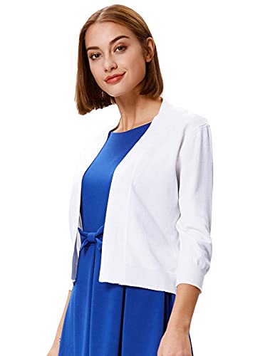 Image of GRACE KARIN Women Cardigan Sweaters Lightweight Knit Cropped Cardigans Trendy 3 /4 Sleeve Shrug Bolero S-3XL