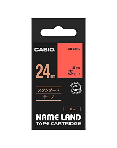 Image of Casio XR-24RD1 Label Printer Tape (Black and Red)