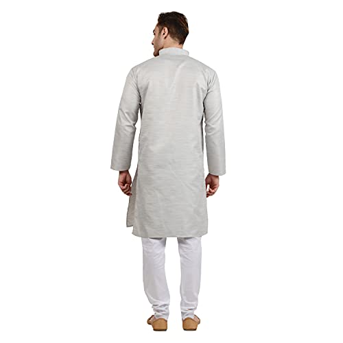 Image of LUCKWIN Handloom Blend Kurta Pyjama Set for Men, Full-Sleeve, Mandarin Collared Neck, Ideal for Every Occasion, Cotton Made, Lightweight and Comfortable