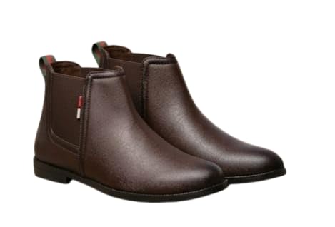 Men’s Brown Chelsea Boots | Ankle Length Slip-On Formal Boots | Stylish Office, Casual & Party Style Boots for Men-image-40