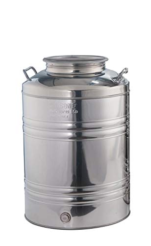 acciaio inox Fusto AGGRAFFATO LT. 50 con PREDISPOSIZIONE Rubinetto