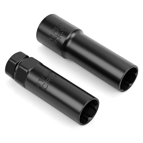 Image of 6 Spline Lug Nut Socket Set Include 1 /2 inchDrive and 13 /16 inch&3 /4 inch Hex Style for M12x1.5,M12x1.25,1 /2 inch-20 Small Six Splined Nuts, Can Install with Hand Wrench and Impact Socket Key