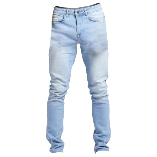 Generisch Outdoorhose Herren, Jeans Stretch Slim Fit Herren Jeanshose Business Freizeit Denim Skinny Jeans Regular Fit Männer Motorradhose Mit Protektoren Stretch Jeans Stretch Jeans (L, Hellblau)