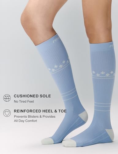 Image of FITRELL 3 Pairs Compression Socks for Women and Men 20-30mmHg-Circulation Support Socks