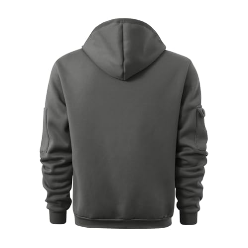 Fall Winter Quarter Zip Hoodie Men Pullover Tactical Sweatshirt Vintage Long Sleeve Casual Hoodies with Pockets