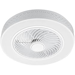 Lampara Ventilador Selene BEL AIR HOME - Ventilador Plafón KABUL Motor DC Con Luz LED 72W Mando a Distancia, Rejilla Giratoria Eficiente Ventilación de 4 Velocidades para Verano y Plafón LED para Invierno