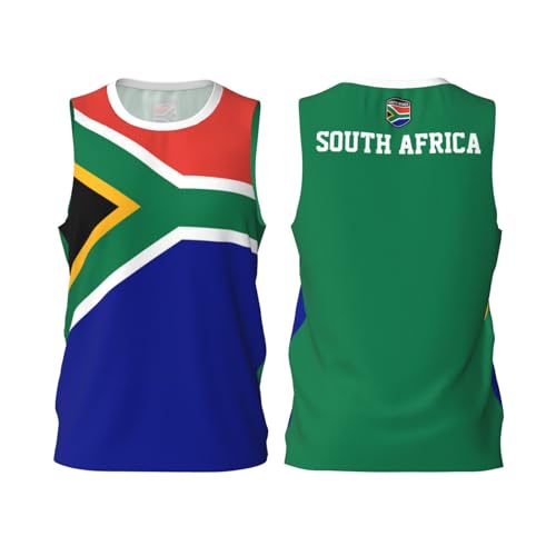 bamgen South Africa Flag Basketball Jersey Sports Jerseys for Men Running Fitness Training Sleeveless T Shirt