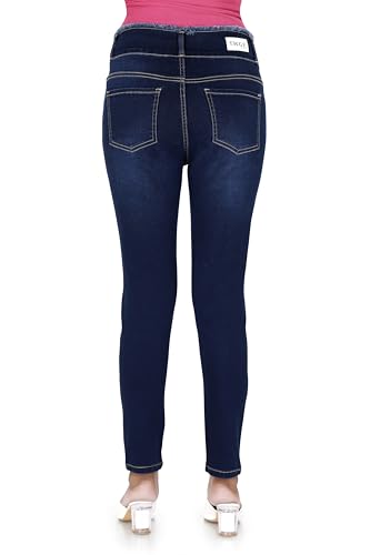 Image of TWGE - Women's Low Rise Skinny Fit Jeans - 2 Button, Stretchable Denim Pants - Ankle Length - Stylish Casual Wear