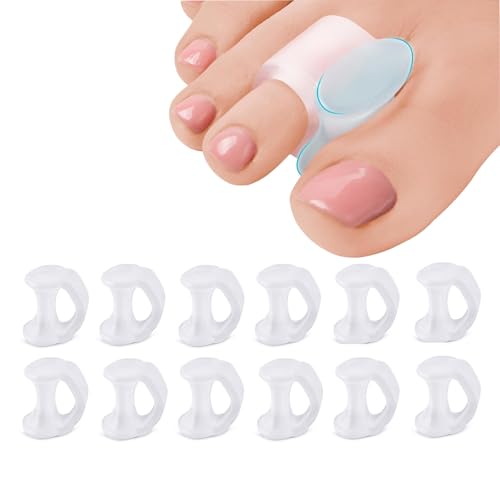 Image of 12 Pcs Gel Toe Separator,Toe Separators to Correct Your Toes,Toe spacers for Preventing Rubbing & Relieving Pressure, Pain Relief from Overlapping Toes
