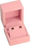 LAODA Luxury Velvet Stud Earring Box Multiple Use Necklace Pendant Earring Jewelry Gift Storage Holder Box(Jewelry not Included) (1, Pink)