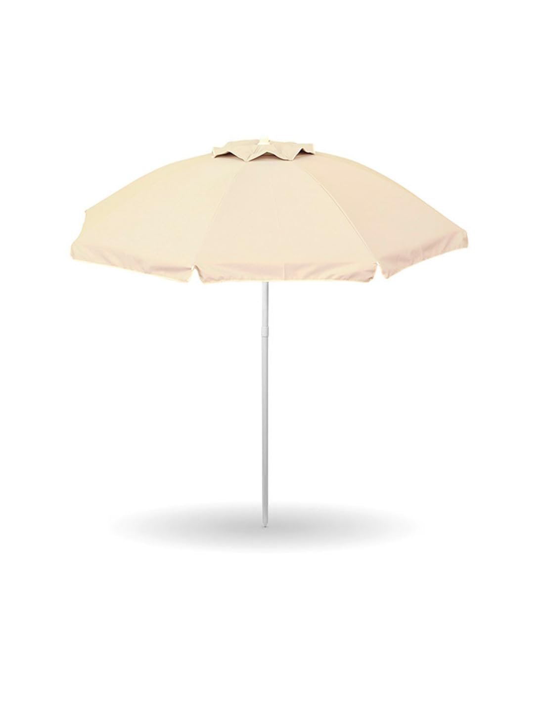 Ombrellone da Mare Spiaggia Giardino Diametro 200 con Palo 32mm Fibra di Vetro Poliestere Anti UV Reflex Ecru