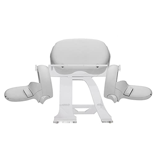 SYCOOVEN Soporte de realidad virtual, soporte de pantalla para auriculares y controladores táctiles, soporte para casco y asa, compatible con Oculus Quest 2 (blanco)