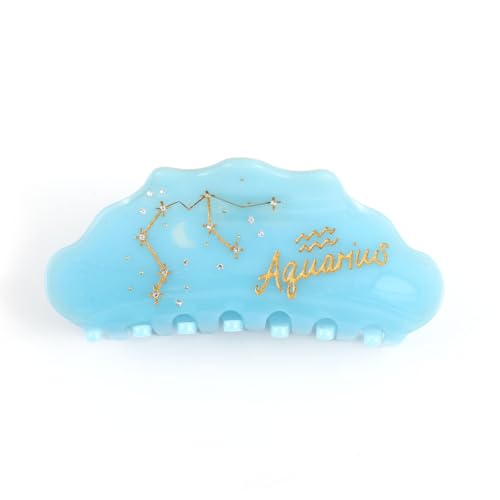 Aquarius Zodiac Constellation Hair Accessory, Blue Acetate Cloud Hair Claw Personalized Acetate Hair Clip for Women Gift 1 Piece