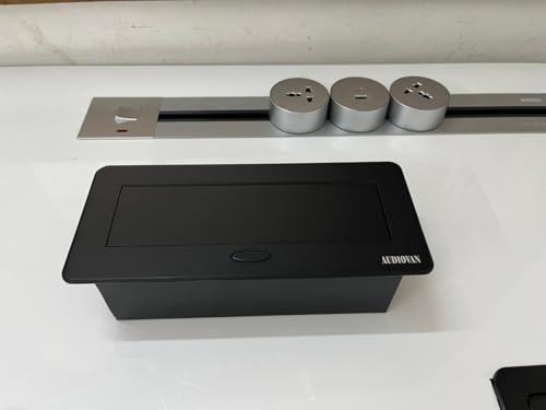 Image of Audiovan Tech Conference Table Connectivity Box,Interconnection Boxes,Cable Connection Box Office Table Socket with 3 Power Socket 2 USB 18 WATT A + C TYPE
