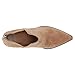 Kathemoi Womens Ankle Boots Slip on Cutout Pointed Toe Snakeskin Chunky Stacked Mid Heel Booties Light Brown