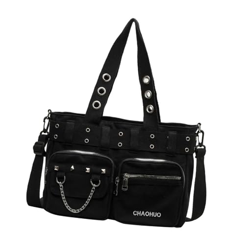 Sac à main en toile à rivets pour femme idéal pour le shopping et les cours