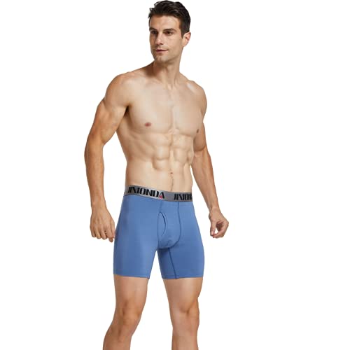 Jimonda Soft Underwear Pack Mens Breathable Bamboo Rayon & Copper Fibre Boxer Briefs Fly Front With Pouch #TOP1