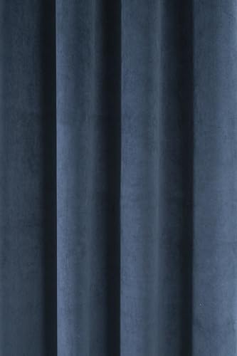 Enhanced Living Velvet Navy Thermal 100% Blackout Door Curtain Panel with Tape Top - 66 x 84 Inch (168 x 214cm) - Supersoft Energy Saving & Noise Reducing Curtain for Living Room & Bedroom. - Image 2