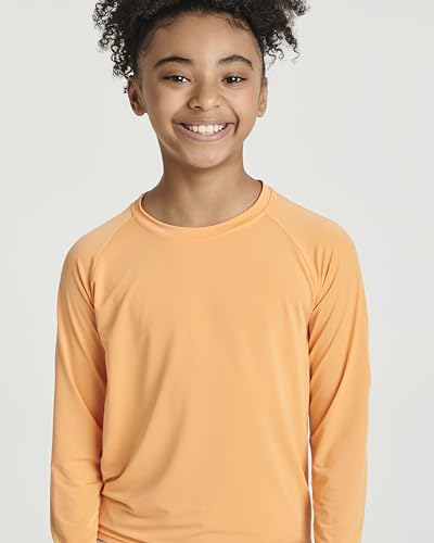 Image of Real Essentials 4 Pack: Girls' Rash Guard Swim Shirts - Long Sleeve UPF Sun Protection Tops (Ages 4-16)