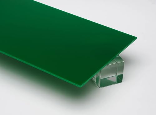 Image of 1 /8 inch (0.118 inch) Solid Forest Green Acrylic Plexiglass Sheet 12 inch x 12 inch Cast 3mm Thick Nominal Size AZM Displays