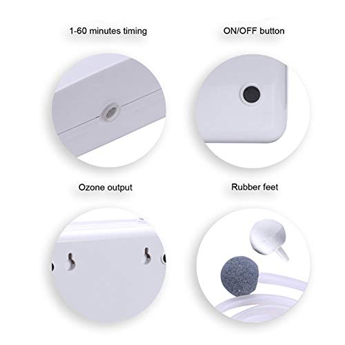 Portátil Activo Ozone Generator Esterilizador Purificador de Aire Purificación Frutas Verduras Agua Preparación de Alimentos Ozonizador Ionizador Ac220V Enchufe de la UE