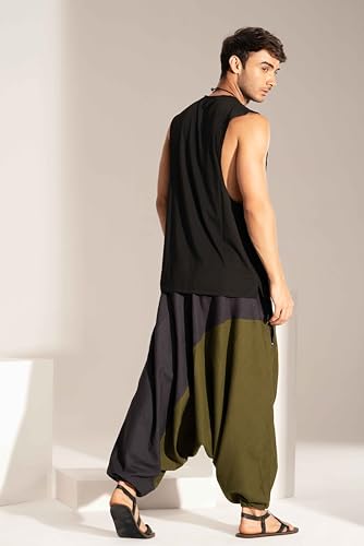 Image of The Veshti Company Stylish Harem Pants for Men's Cotton Hippie Style Baggy Oversized Yoga Pajama Pant