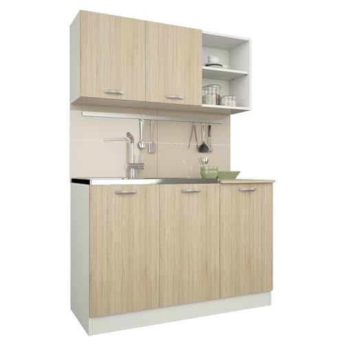 haaus Küchenzeile Ara, Sonoma Eiche/Weiß, L 120 cm