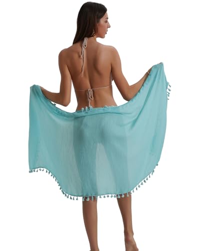 Image of Eicolorte Sarong Cover Up Womens Beach Cover Up Bikini Bathing Suit Swimsuit Swimwear Coverup Sarong Pareo Wraps for Women