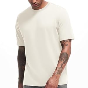 Herren Dickes Rundhals Langarm T-Shirt – Herren 100% Baumwolle Heavy Duty Pre Shrink T Shirt