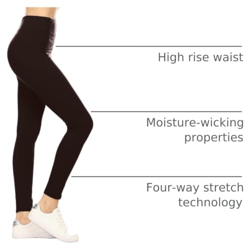 Image of Leggings Depot High Waisted Leggings for Women Buttery Smooth & Soft Women's Solid Yoga - Reg, Plus, 1X3X, 3X5X