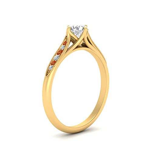 Image of Choose Your Gemstone Compass Point Ring Yellow Gold Plated Round Shape Vintage Engagement Rings Ornaments for Wife Symbol of Love Clarity Comfortable US Size 4 to 12