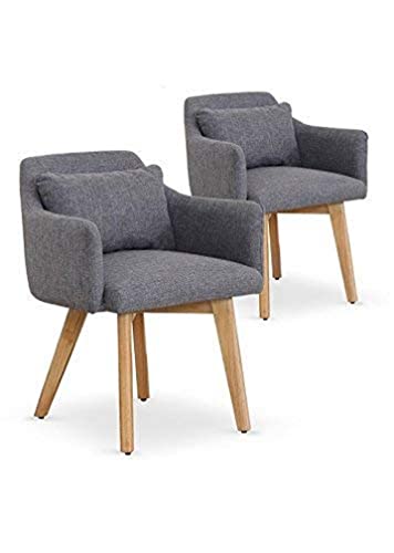 Menzzo Gybson Chaise/Fauteuil, Tissu, Gris Clair, 58