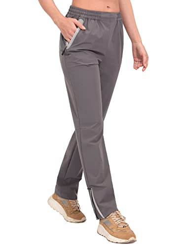 Mapamyumco Women's Stretch Golf Pants Quick Dry Lightweight Upf 50+ For Hiking Trekking Zipper Pockets Grey L #TOP21