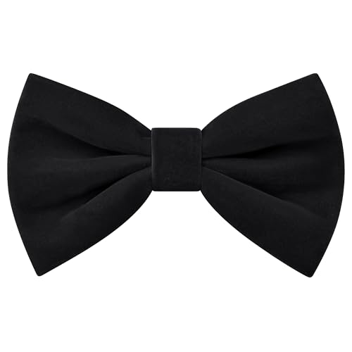 Branduce Black Bow Tie for Men Pre-tied Adjustable Velvet Bowties for Wedding Party (BB13-18)