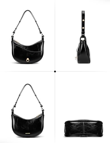 molshine Genuine Leather Shoulder Handbag, Designed Crescent Handbag, Armpit Bag Crossbody Bag for Women Lady Model DLK0031A3