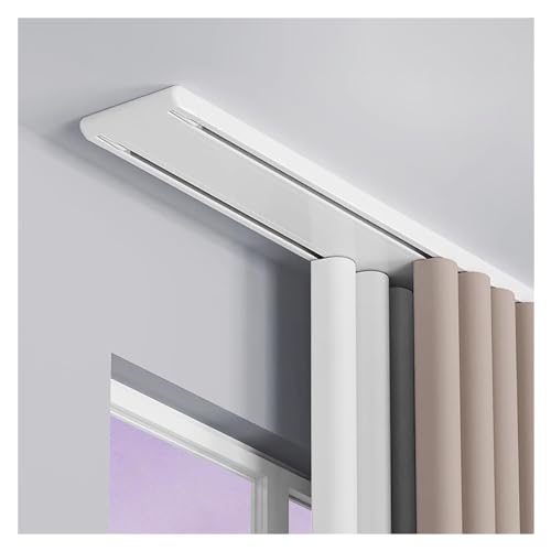 3.3-26ft Curtain Conjoined Double Track Rails Ceiling Mounting, Heavy Duty Partition Room Divider Curtain Track System, Aluminum Window Rod Pole Connecting For RV Living Room Hospital Bedroom(Color:Wh