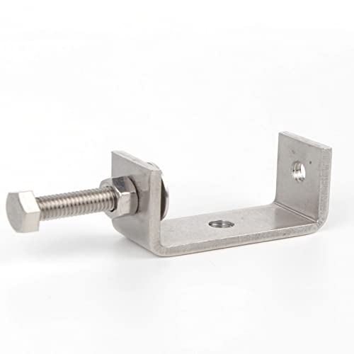 Image of Sonny Brook Hams 2Pcs 304 Stainless Steel C Clamp 65MM Heavy Duty Adjustable Wide Jaw Opening Tiger Clamp For Woodworking Building, Silver (Pack of 2)