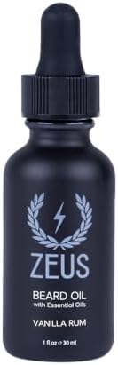ZEUS Natural Beard Oil for Men with Essential Oils (Vanilla Rum)