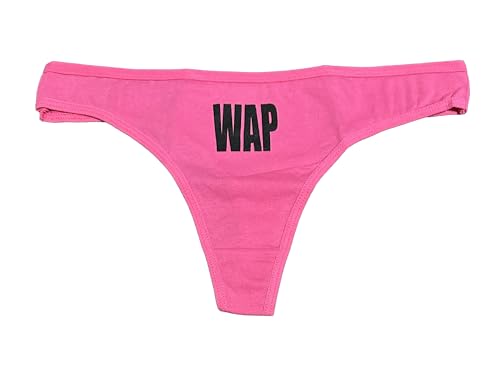 Kinky Stuff WAP Thong Panties Sexy Color Options (US, Alpha, Small, Regular, Regular, Pink-Black)