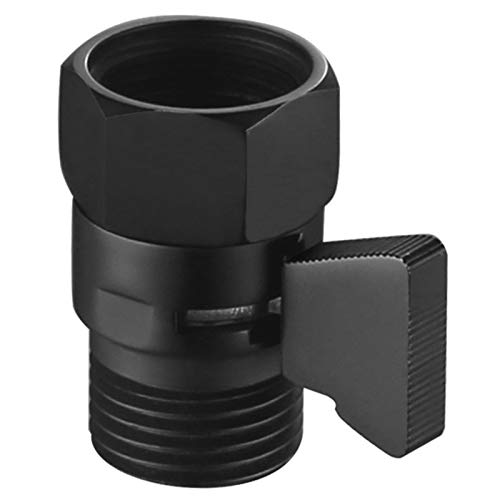 Shower Water Flow Restrictor, Aplusee Brass Pressure Regulator Cut Off Control Valve With Adjustable On Off Switch Handle For Universal Shower Head And Arm (Matte Black-) #TOP3