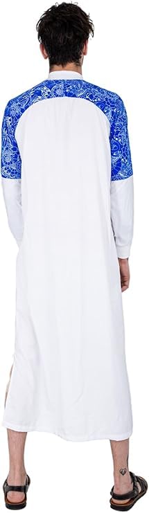 Men’s Thobe – Urban Printed Thobe for Men - Long Sleeve Islamic Robe - Kaftan for Eid, Prayer, Ramadan & Casual Outfits3